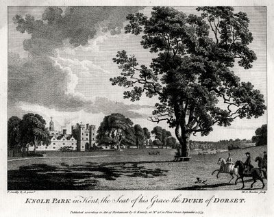 Knole Park Kentben, Őkegyelme, Dorset hercegének székhelye, 1775 alkotó: Michael Angelo Rooker