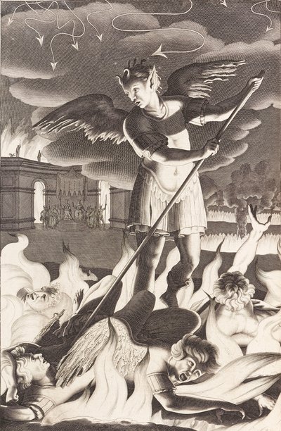 Illusztráció John Milton Elveszett paradicsom című művéhez, 1688. alkotó: Michael Burghers