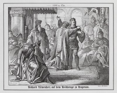 I. Richárd angol király Hagenauban, VI. Henrik szent római császár fogságában. alkotó: Michael Echter