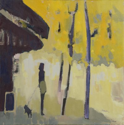 Séta a Szajna partján, 2015 (olaj, vászon) alkotó: Michael G. Clark