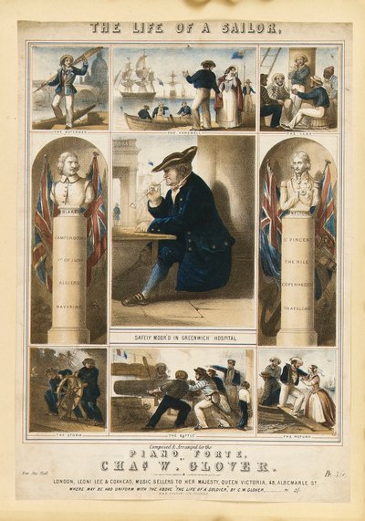 Egy tengerész élete, 1860 körül (színes litográfia) alkotó: Michael Hanhart