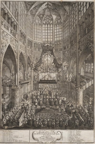 Mária Terézia koronázása a prágai várban, 1743. alkotó: Michael Heinrich Rentz