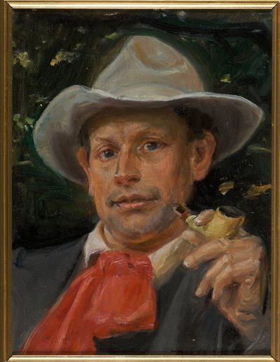 "Martin Andersen Nexo dán író portréja (1869-1954)" (Martin Andersen Nexo portréja) Michael Ancher (1849-1927) festménye - 1911 - Olaj, vászon - 24x33 - Bornholms Kunstmuseum alkotó: Michael Peter Ancher