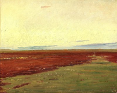 Naplemente a skageni híd vize felett. alkotó: Michael Peter Ancher