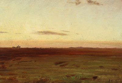 A rét és a dűnék látványa az esti napsütésben. alkotó: Michael Peter Ancher