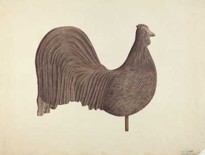 Rooster Weather Vane, valószínűleg 1940. alkotó: Michael Riccitelli