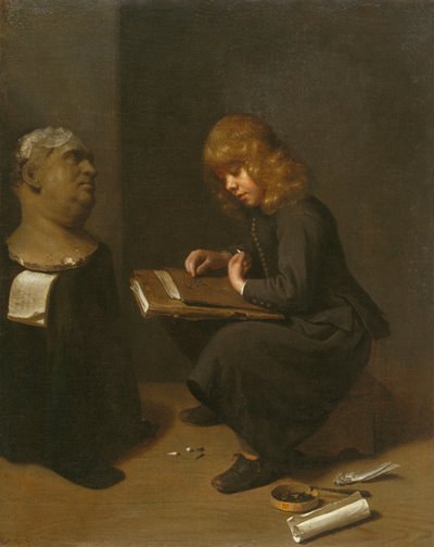 Fiú, amint Vitellius római császár mellszobrát rajzolja alkotó: Michael Sweerts