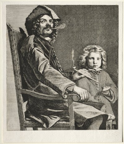 Pipázó férfi és egy kisfiú, c. 1660. alkotó: Michael Sweerts