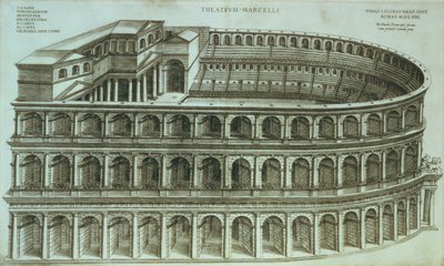 A római Marcellus Színház terve, 1558 alkotó: Michael Tramezini