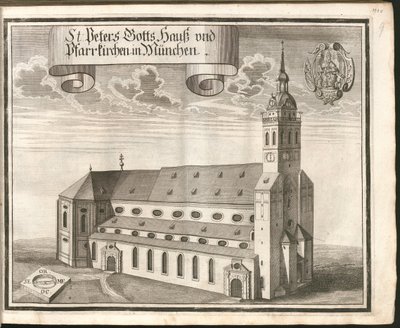 Német: St Peters Gotts Hauß és plébániatemplomok Münchenben alkotó: Michael Wening