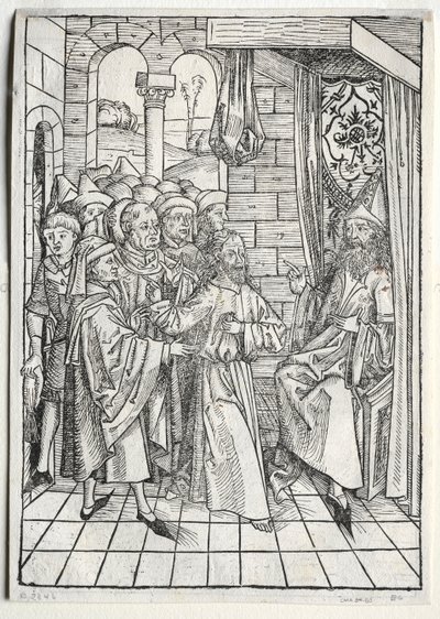 A kincsőr: Krisztus Kajafás előtt, 1491. alkotó: Michael Wolgemut