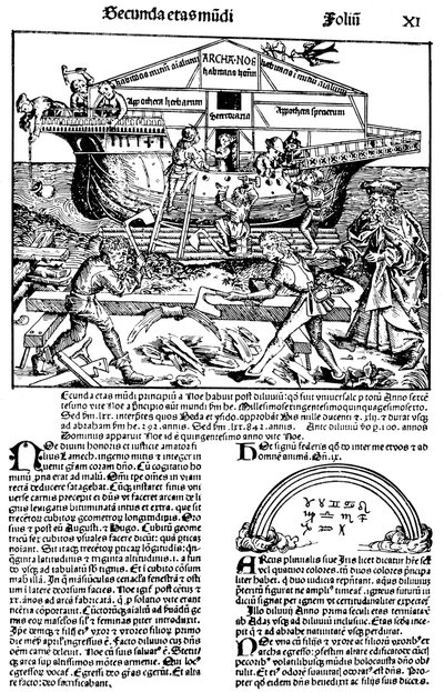 Oldal a Nürnbergi Krónika című könyvből, Hartmann Schedel, 1493. alkotó: Michael Wolgemut