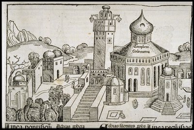 Templum Salomonie a Schedels Chronicle of the World-ből, 1493 körül. alkotó: Michael Wolgemut