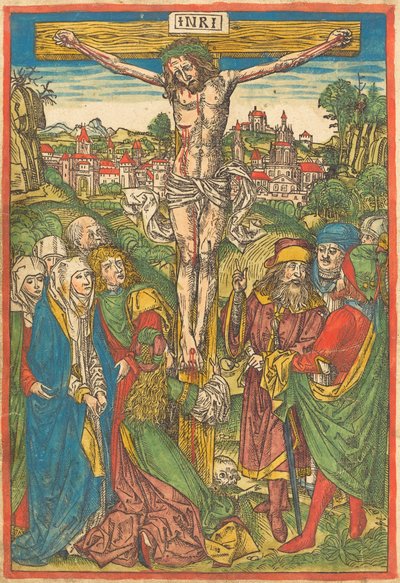 A keresztre feszítés Szent Mária Magdolnával alkotó: Michael Wolgemut