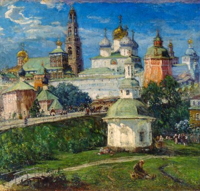 Szent Sergius Szentháromság-lavra Sergiyev Posadban, 1910-es évek. alkotó: Michail Boskin