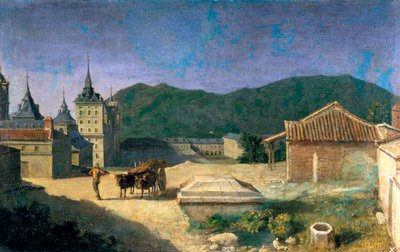 Kilátás az Escorialra, Spanyolország, 18. század eleje alkotó: Michel-Ange Houasse