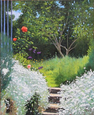 Kerti sarok olaj, 2018 (olaj, vászon) alkotó: Michel Bultet