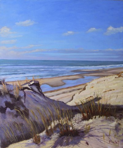 Az Atlanti-óceán parti dűnék (olaj, vászon) alkotó: Michel Bultet