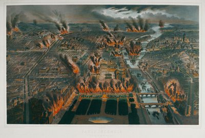 A kommün: Párizs lángokban áll 1871. május 24/25-én éjjel ... (metszet) alkotó: Charles Fichot