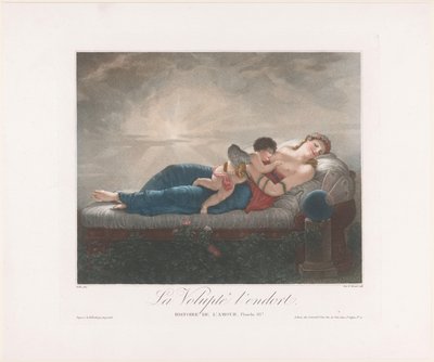 Voluptas (Voluptas) és Amor megszemélyesítése, egy ágyban alszik La Volupté l