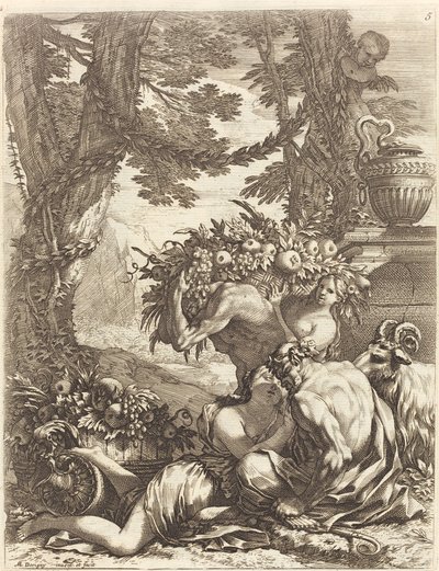 Faun ölelkezik egy Bacchante alkotó: Michel Dorigny