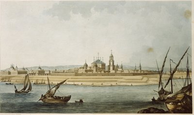 Tver (Oroszország). (1931-től 1991-ig a várost Kalininnak hívták). A neoklasszikus város leírása, mivel az 1763-ban bekövetkezett tűz pusztítása után újjáépítették, valamint a várost határos Volgán folyó tevékenységek leírása. Michel Fr. munkája alkotó: Michel Francois Damam Demartrait