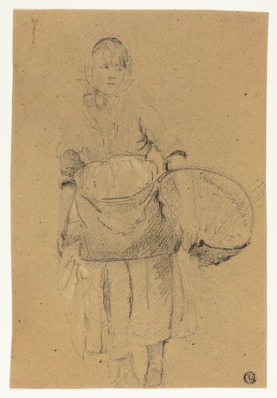 Fisher lány kosárral alkotó: Michel Francois Dandre Bardon