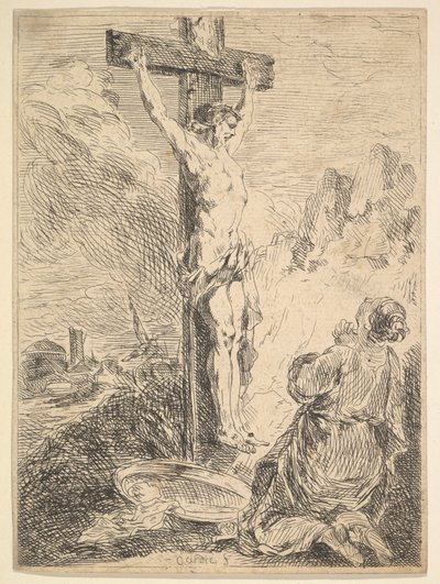 Mária Magdolna imádkozik a kereszt tövében, 1720-83. alkotó: Michel Francois Dandre Bardon