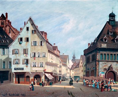 Gyümölcspiac tér, Colmar, 1875 alkotó: Michel Hertrich