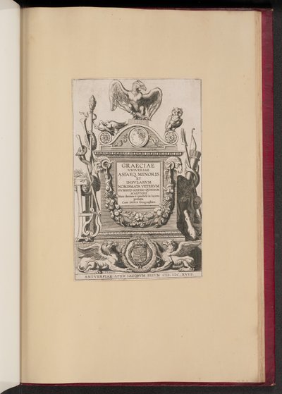 Címlap: Hubert Goltzius, Graeciae Vniversae Asiaeq. Kis- és szigetérmek alkotó: Michel Lasne after Sir Peter Paul Rubens