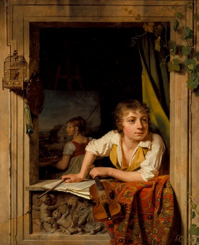 Festészet és zene (A művészfiú portréja), 1800 alkotó: Michel Martin Drolling