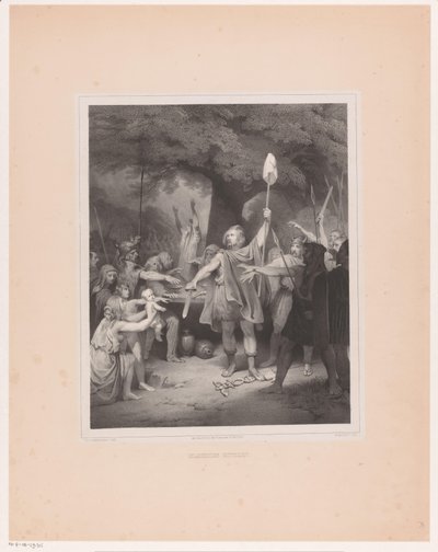 Julius Civilis a rómaiak ellen esküszik Claudius Civilis (cím a tárgyon) alkotó: Michel Mourot