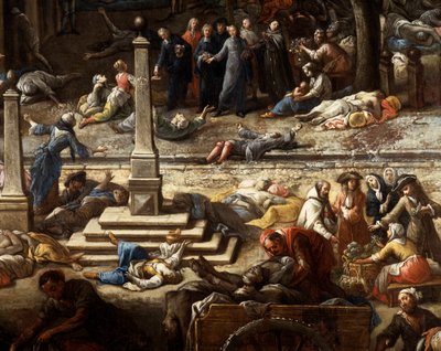Kilátás a városházára (Marseille) az 1720-as pestisjárvány idején alkotó: Michel Serre