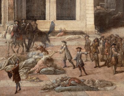 Kilátás a városházára (Marseille) az 1720-as pestisjárvány idején alkotó: Michel Serre