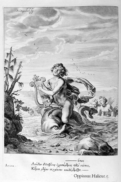 Ariont egy delfin megmentette, 1655 alkotó: Michel de Marolles