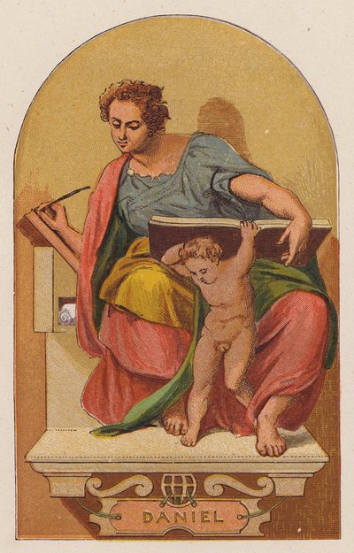 Daniel (színes litográfia) alkotó: Michelangelo (after) Buonarroti