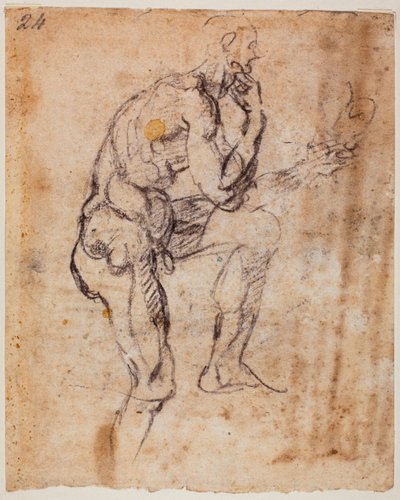 Akt tanulmány, másolat Naason lunettájáról alkotó: Michelangelo (after) Buonarroti