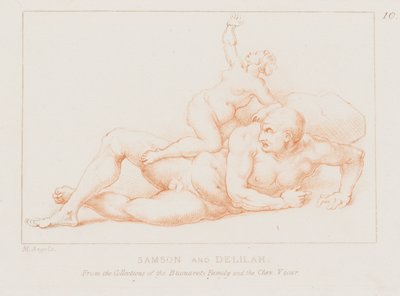 Sámson és Delila (rézkarc) alkotó: Michelangelo (after) Buonarroti