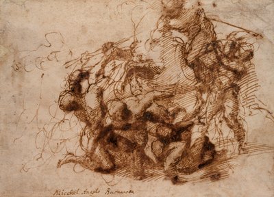 Csatajelenet, 16. század eleje. alkotó: Michelangelo Buonarroti