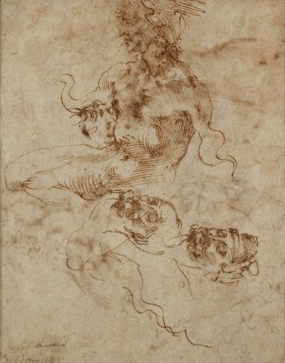 Tritonra emlékeztető figura, c1490-1560 alkotó: Michelangelo Buonarroti