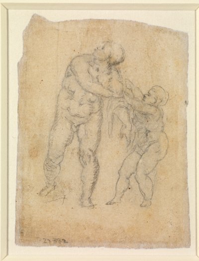 Aeneas és egy gyermek (verso), n.d. (ceruza papíron) [lásd: 5934522] alkotó: Michelangelo Buonarroti