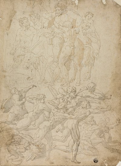 A Hermre lövő íjászok, Bacchus diadala és más tanulmányok alkotó: Michelangelo Buonarroti
