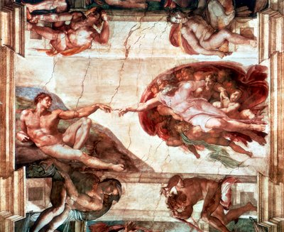 „Ádám teremtése”, 1508-1512 alkotó: Michelangelo Buonarroti
