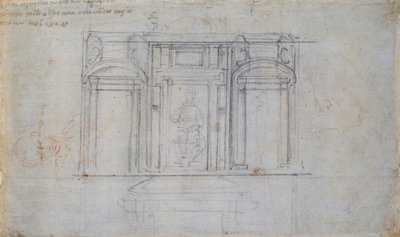 Tervezés az egyik Medici-sírhoz, 16. század eleje alkotó: Michelangelo Buonarroti