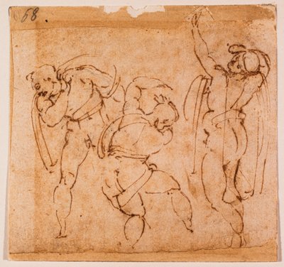 Figuratanulmány az "Átváltoztatáshoz", 16. század (rajz) alkotó: Michelangelo Buonarroti
