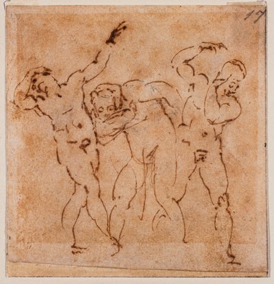 Figuratanulmány az "Átváltoztatáshoz", 16. század (rajz) alkotó: Michelangelo Buonarroti