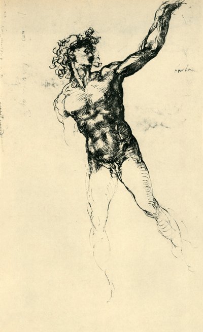 Férfi akt, 1503-1504, 1943. alkotó: Michelangelo Buonarroti