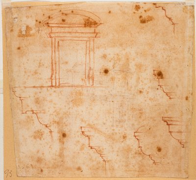 Portálok és építészeti díszlécek tervei alkotó: Michelangelo Buonarroti