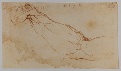 Vázlat a "Léda" jobb karjához, 1528-1530 (rajz) alkotó: Michelangelo Buonarroti