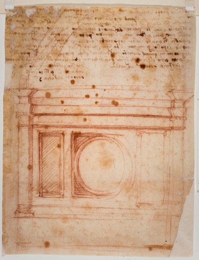 Vázlatok a Santa Maria del Fiore kupolájának dobjához és levél Bibbiena bíboroshoz alkotó: Michelangelo Buonarroti